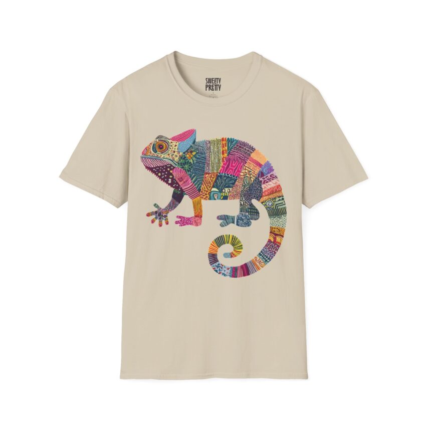 Colorful Chameleon Unisex Softstyle T-Shirt, Casual Wear, Unique Graphic Tee, Summer Fashion, Gift for Animal Lovers - Image 5