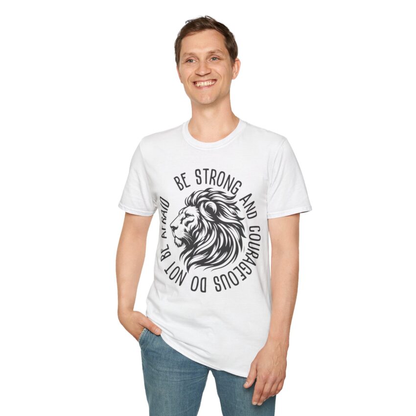 Courageous Lion T-Shirt | Be Strong & Courageous Tee | Unisex Graphic Shirt for Inspiration, Motivation, Gift for Him/Her - Image 3